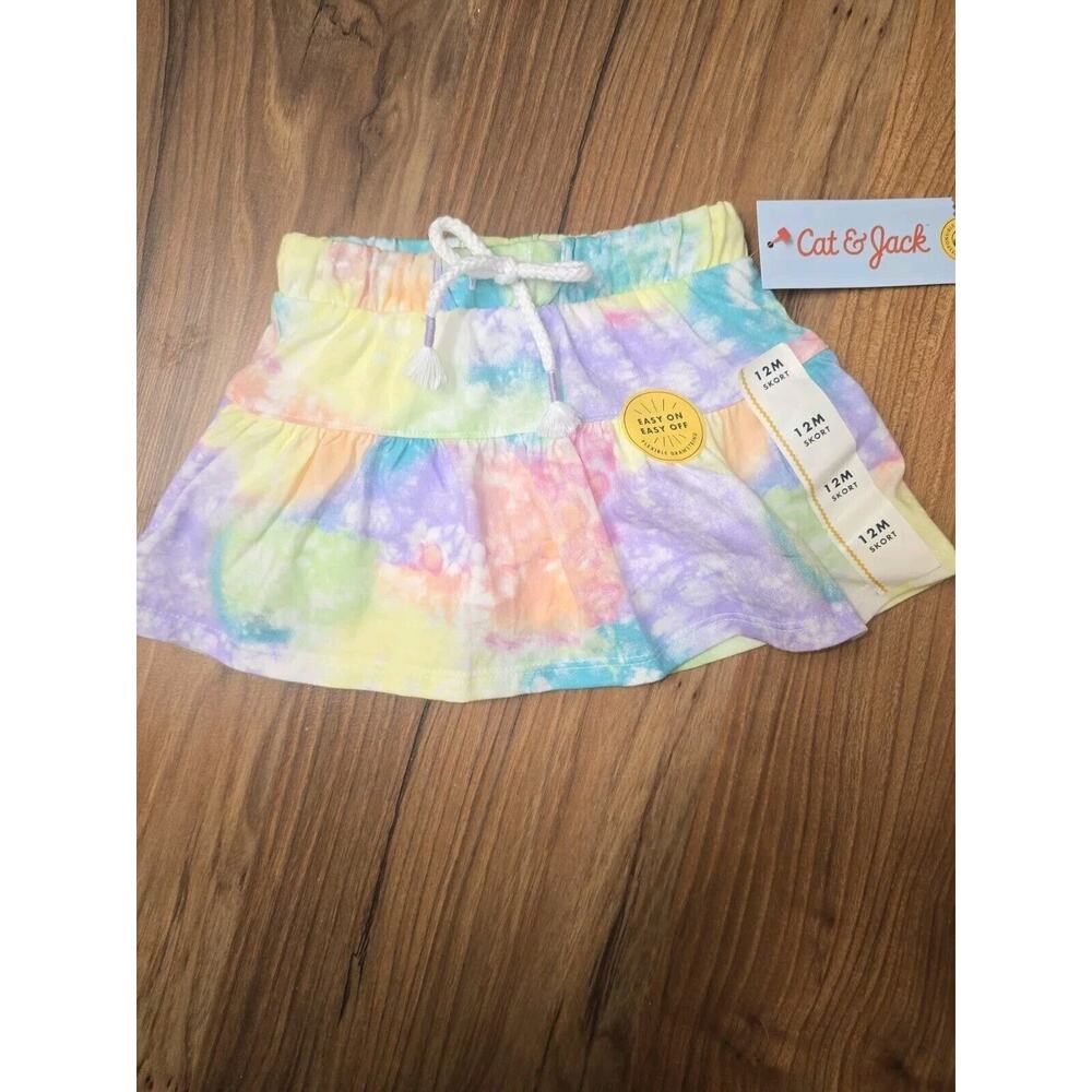 Toddler Girls Knit Pull On Skorts Cat Jack Tie Dye Pastel Size 12 Months 5672